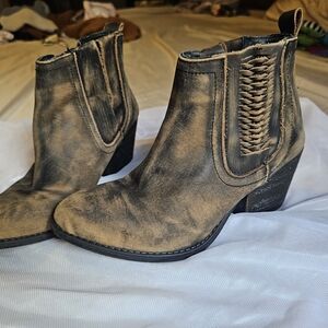 Distressed Tan Ankle Boots